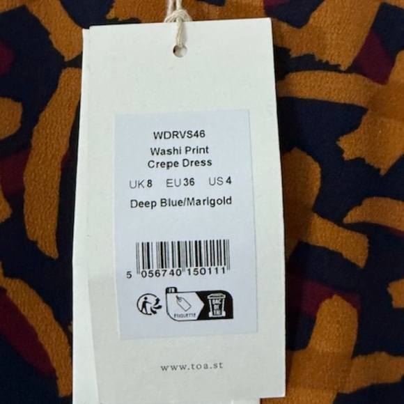 Make Offer:) NWT TOAST Washi Print Dress SZ 4 US/ SZ 8 UK - Picture 4 of 5